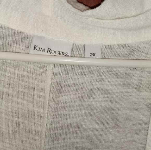 Kim Rogers Curvy lightweight sweater jacket size 2X creamy white - Picture 2 of 5